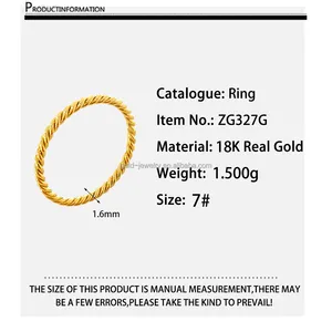 Anelli di barretta all'ingrosso dei monili delle donne dell'anello dell'oro bianco della rosa gialla 18k dei gioielli reali di buona qualità