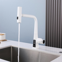 Raindance Moderne Blanc Affichage Numérique Robinet Pull-Out Capteur Robinet Cuisine Évier Chaud Froid Laiton Matériel Pull-Down Type De Pulvérisation