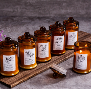 Juego de Velas Aromáticas de Ámbar en Frascos de Vidrio de Alta Calidad, Elegantes y Modernos, para Decoración del Hogar, Personalizables al por Mayor (OEM) - Product Image 1
