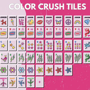 Juego de Mahjong Americano Corey Paige Pink Tile de 160 Piezas, Fichas de Mahjong Acrílicas Talladas en Forma de Estrella, Juego Completo - Product Image 4