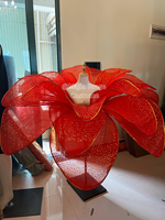 Pleine couleur LED pétale jupe fleur longue robe pour adultes coloré fleur ouverture danse Performance grande balançoire robe moderne