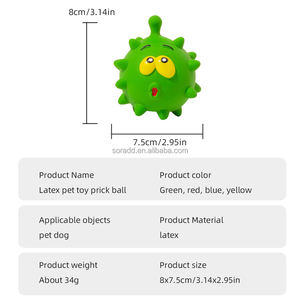 Squeaky Dog Brinquedos Soft Bouncy Durável Látex De Borracha Cão Bolas Interativo Chew Sound Pequeno Médio Cães Gatos Natural Fetch Jogando - Product Image 3