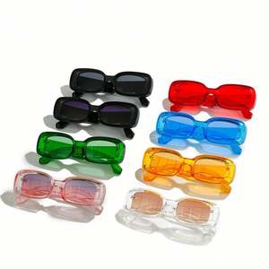 Nouvelles lunettes de soleil carrées de couleur bonbon pour hommes et femmes, mode 2022, petites lunettes de soleil rectangulaires bleues - Product Image 4