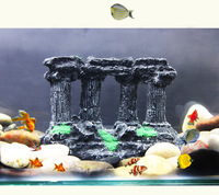Ornement de Colonne Romaine en Résine de Luxe Européen Artisanat Aquatique pour Aménagement Paysager de Jardin Accessoires de Réservoir de Poissons et Boîte Aquatique