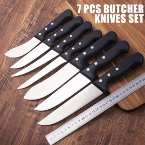 Coltelli da macello per <span class=keywords><strong>scuoiatura</strong></span> o <span class=keywords><strong>scuoiatura</strong></span> Super affilati 7 pezzi coltelli da cucina per Chef con filettatura da Chef Set di coltelli da macellaio - Product Image 2