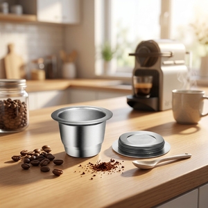 <span class=keywords><strong>Capsule</strong></span> de café <span class=keywords><strong>réutilisable</strong></span> pour <span class=keywords><strong>Nespresso</strong></span>, tasses à expresso <span class=keywords><strong>en</strong></span> acier inoxydable, <span class=keywords><strong>capsule</strong></span> de café rechargeable avec tamper, accessoires pour café - Product Image 1