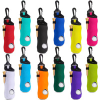 Accessoires de golf en néoprène avec logo personnalisé sac de balle de golf 3 pièces avec support de té pochette de balle de golf durable avec crochet sac de rangement portable