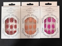 Vente en gros de 24 pièces de faux ongles courts de luxe, couleur unie, forme carrée, pointes artificielles à coller, fournisseur