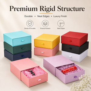 High-End Paperboard Drawer Gift <b>Boxes</b> With Lid And Fillers For Craft And Present Packaging - Product Image 3