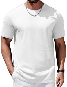 T-shirts épais en coton 100% pour hommes T-shirts basiques à col rond et à manches courtes en vrac - Product Image 2