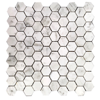 Mosaïque de marbre vert foncé de forme hexagonale 24*24 Carreaux de mosaïque en pierre pour crédence de cuisine salle de bain