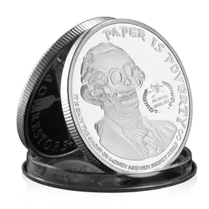 कागज गरीबी है तानाशाही का विरोध स्वतंत्रता बहाल संग्रहणीय चांदी मढ़वाया स्मारिका सिक्का फ्रीमेसन स्मारक सिक्का