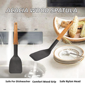 DC Kitchen <b>Tools</b> Blackwood Spatula Wooden Handle <b>Silicone</b> Blade Nonstick Utensil - Product Image 2