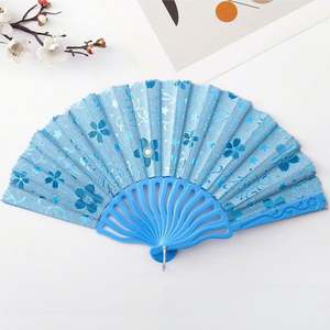 7-Inch Gold Foil Folding Fan Easy to Open and Close Painted Bamboo with Hanfu Clothing for New Year Halloween Girlish <b>Gift</b> - Product Image 4