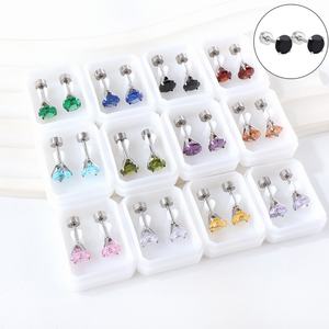 Pendientes Personalizados de Acero Inoxidable 18K 24K con Logotipo Personalizado, Pendientes de Botón para Mujer, Joyería Chapada en Oro - Product Image 5