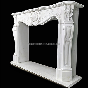 Dougbuild Cheminée en pierre à sculpter de conception française classique personnalisée Cheminée Louis VX en marbre blanc - Product Image 3