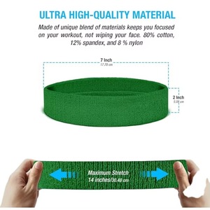 Échantillon Gratuit : Bandeaux de Sport Vert Clair de Qualité Supérieure pour Femmes, Hommes, Filles et Garçons – Idéaux pour la Gym, l'Entraînement et le Yoga, Super Confortables - Product Image 5