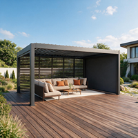 Intelligente Bioklimatische Aluminium-Pergola mit Motorisiertem Verstellbarem Lamellendach, Fernbedienung, Wasserdicht, Umweltfreundlich, Maßgefertigt für Balkone