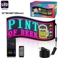 Venta al por mayor Led Cars Display Matrix Panel 48*20cm USB 5V Desplazamiento Masaje Pantalla RGB Flexible Interior Publicidad Matrix Panel Led
