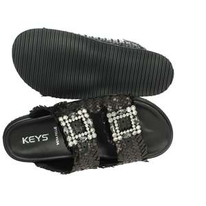 Sandali Bassi da Donna K 10930 Platino con Fibbia Decorativa in Strass e Cinturino Intrecciato - Product Image 6