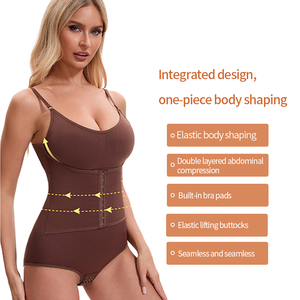 บอดี้สูทสองชั้นพร้อมเบาะหน้า<span class=keywords><strong>อก</strong></span>สำหรับผู้หญิงชุดกระชับสัดส่วนไร้รอยต่อหนึ่งชิ้น - Product Image 2