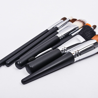 Dongshen Lagerbestand 11-teiliges Schwarzes Holzgriff Gesichts- & Lippen-Concealer Make-up Pinselset Schneller Versand Individuelles Logo