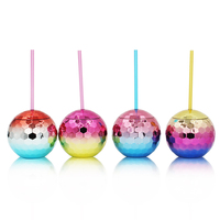Gobelets de fête en plastique en forme de balle de golf avec logo personnalisé, gobelets à cocktail en forme de boule disco, gobelets à boire