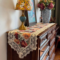 Nouvelle Collection : Chemin de Table et Nappe Jacquard Tissés – Style Rétro Américain pour la Maison et les Tables de Mariage