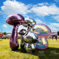 Ballon miroir gonflable réutilisable en forme de champignon pour décorations de fête, événements commerciaux et expositions