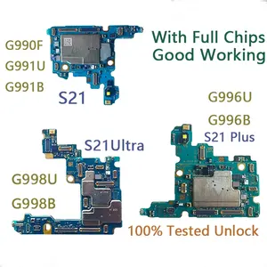 Original Unlocked Motherboard For Samsung Galaxy S21 G991U G991B G990F S21 Ultra G998U G998B S21 Plus 5G G996B G996U Logic Board