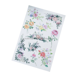 Personalizzato fiore strofinare sul trasferimento adesivo forniture scrapbook sticker fabbrica a secco di trasferimento peel off adesivi - Product Image 2