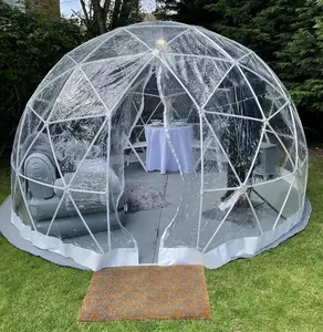 Kış ve yaz 3.6m TPU HDPE açık PVC igloo kubbeli çadırlar