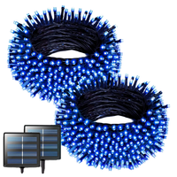 Guirlande lumineuse LED solaire pour Noël, décoration extérieure pour jardin, rue, arbre, mariage, fête, blanc chaud, rouge, bleu