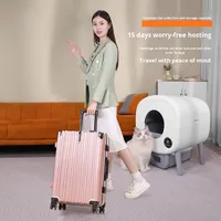 Nouvelle litière intelligente pour chat, design fermé, grande capacité, télécommande via téléphone portable, ramassage en un clic, entièrement automatique