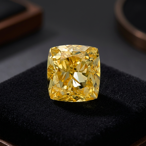 Diamant CVD de laboratoire, taille coussin, taille brillant modifiée, jaune vif fantaisie, clarté VS2, pierre libre pour la fabrication de bijoux haut de gamme, certifié IGI - Product Image 3
