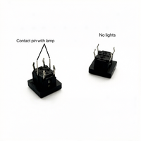 Interrupteur tactile carré avec cadre éclairé par LED rouge 12V 6*6*10.2mm DIP pour PCB