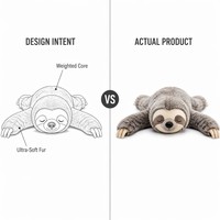 Peluche paresseuse lestée avec thérapie par pression profonde, animal en peluche doux pour soulager l'anxiété et soutien sensoriel thérapeutique