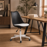 Chaise de bureau pivotante ergonomique moderne en PP réglable pour la maison, le bureau et l'usage commercial