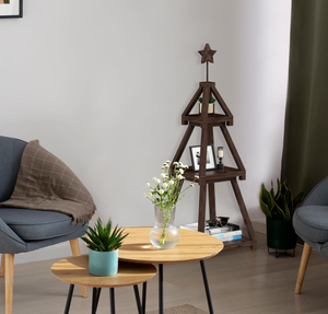 202411 Weihnachts baum <span class=keywords><strong>3</strong></span> Tier Eck regale, 41,<span class=keywords><strong>3</strong></span> Zoll Leiter mit Massivholz für Wohnzimmer, Bücherregal, Lager regale - Product Image 4