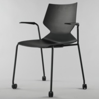 Chaise de conférence et de formation ergonomique empilable de style exécutif conforme à la norme ANSI/BIFMA avec structure en plastique pour bureau à domicile et salle à manger