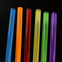 Barres rondes et carrées en PMMA acrylique découpable haute clarté, barres acryliques fluorescentes à bulles pour présentoirs cosmétiques et bijoux