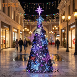 Arbre de Noël LED à pixels géant pour extérieur, éclairage festif commercial, PVC IP65, motif lumineux multicolore pour le Nouvel An - Product Image 1