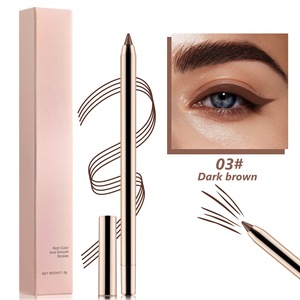 Tubo dorado impermeable marrón oscuro negro delineador de ojos retráctil Lápiz Delineador de ojos gel orgánico vegano delineador de ojos cremoso - Product Image 3