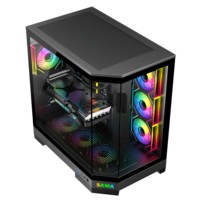 SAMA Nouveau Design Boîtier d'Ordinateur Gaming en Verre Trempé, Tour PC de Bureau Grande Capacité