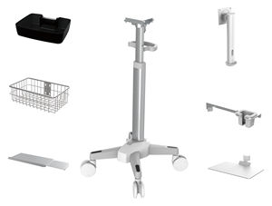 Carrito para Monitores e Instrumentos Médicos, de Aleación de Aluminio, con Capacidad de Carga de 100 kg, 45x41x100 cm, para Mobiliario Hospitalario - Product Image 6