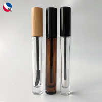 Emballage cosmétique, bouteille de mascara en verre, conteneur de cils ronds vides, ambre clair, tube de verre de brillant à lèvres cosmétique de 8ml et 10ml
