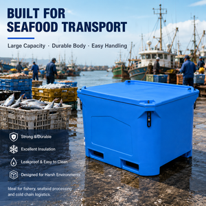 Contenitore in Plastica Rotostampata da 330L a Buon Prezzo, <span class=keywords><strong>Vasca</strong></span> Isolante per Pesce, Contenitore Refrigerante per Pesce - Product Image 3