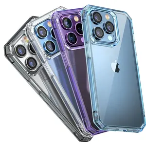 2022 Hard Anti-Klopf-Stoßdämpfer Klare transparente Telefon hülle Rückseite für iPhone 14 13 12 Pro Max TPU Stoßstange Handy hülle