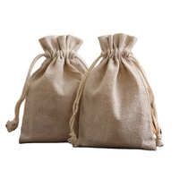 Sac à cordon d'emballage en Jute, pochette en lin, vente en gros