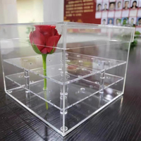 Boîte cadeau de présentation de fleurs en acrylique transparent personnalisé Boîte à fleurs en acrylique avec boîte en acrylique pour fleur